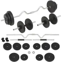 vidaXL Skivstång och hantlar set 30 kg