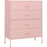 vidaXL Byrå rosa 80x35x101,5 cm stål