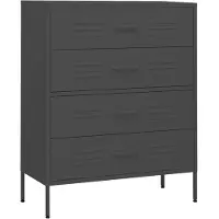 vidaXL Byrå antracit 80x35x101,5 cm stål