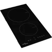 vidaXL Induktionshäll med 2 plattor touchkontroll glas 3500 W Svart