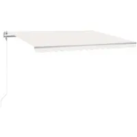 vidaXL Automatisk markis med vindsensor & LED 450x350 cm gräddvit