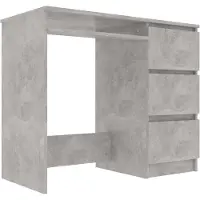 vidaXL Skrivbord betonggrå 90x45x76 cm konstruerat trä