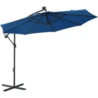 vidaXL Utomhusparasol - - Utfällbar modell - 300 cm - LED-lampor - Stång i stål