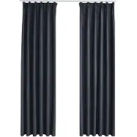 vidaXL Mörkläggningsgardiner med Krokar, 2 st, Antracit, 140x225 cm