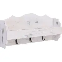 vidaXL Väggkrokar med förvaring vit 50x10x23 cm trä