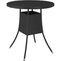 vidaXL Trädgårdsbord svart 70x70x73 cm konstrotting