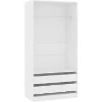 vidaXL Garderob vit 100x50x200 cm konstruerat trä