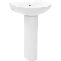 vidaXL Handfat fristående med piedestal keramik 520x440x190 cm vit