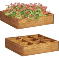 vidaXL Odlingslåda för örter upphöjd massivt akaciaträ 60x60x15 cm