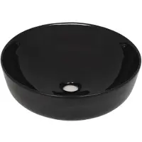 vidaXL Handfat keramik rund svart 41,5x13,5 cm