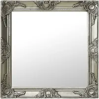 vidaXL Barock väggspegel 60x60 cm silver