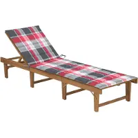 vidaXL Hopfällbar solsäng med liggunderlag massivt akaciaträ