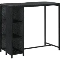 vidaXL Barbord med hyllplan svart 120x60x110 cm konstrotting