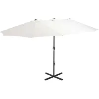 vidaXL Trädgårdsparasoll med aluminiumstång 460x270 cm sand