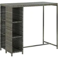 vidaXL Barbord med hyllplan, grått, 120x60x110 cm, konstrotting
