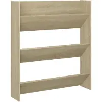vidaXL Väggmonterat skoställ sonoma-ek 80x18x90 cm konstruerat trä