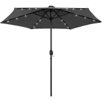 vidaXL Parasoll med LED-lampor och aluminiumstång 270 cm antracit
