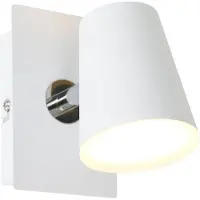 TRIO Lighting Narcos vit LED-väggspotlight med svängbart huvud, Vitt / opal, Vardagsrum / matsal, Metall, Modern, LED-taklampa