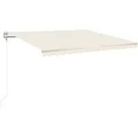 vidaXL Automatisk markis 450x300 cm gräddvit
