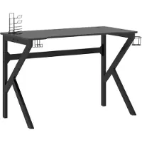 vidaXL Gamingskrivbord med K-formade ben svart 110x60x75 cm