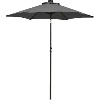 vidaXL Parasoll med LED-lampor antracit 200x211 cm aluminium