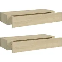 vidaXL Väggmonterad låda 2 st ek 60x23,5x10 cm MDF
