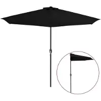 vidaXL Balkongparasoll med aluminiumstång svart 300x155x223 cm halvt