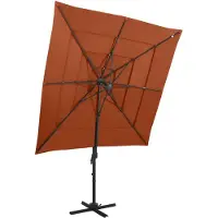 vidaXL Trädgårdsparasoll ventilation och stång terrakotta 250x250 cm
