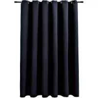 vidaXL Mörkläggningsgardin med Metallöljetter, Svart, 290X245 cm