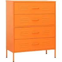 vidaXL Byrå orange 80x35x101,5 cm stål