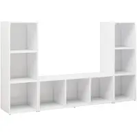 vidaXL TV-skåp 3 st vit 107x35x37 cm konstruerat trä