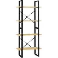 vidaXL Bokhylla 4 hyllplan 60x30x140 cm massiv furu