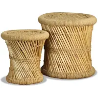 vidaXL Tabourets lot de 2 Bambou et jute