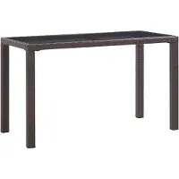vidaXL Brunt hartsvävt trädgårdsbord 123x60x74 cm -