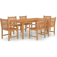vidaXL 7-delad trädgårdsmatgrupp 200x100 cm massiv teak