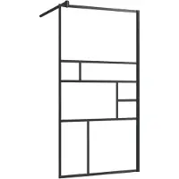 vidaXL Duschvägg med klart ESG-glas 80x195 cm svart