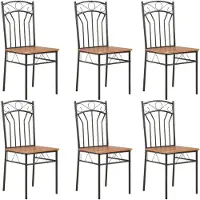 vidaXL Matstolar set om 6 brun MDF 281397