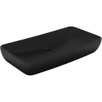 vidaXL Lyxigt rektangulärt handfat matt svart 71x38 cm keramik