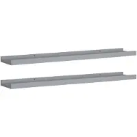 vidaXL Vägghyllor för tavlor, set om 2, grå, 80x9x3 cm, MDF