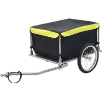 vidaXL Cykelvagn Svart och Gul 65 kg