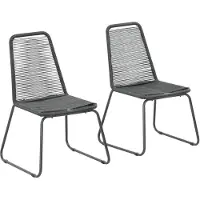 vidaXL Utestolar 2 st Poly Rotting Svart