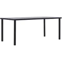 vidaXL Matbord svart och betonggrå 200x100x75 cm MDF