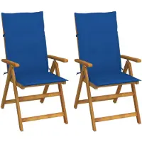 vidaXL Justerbara trädgårdsstolar med dynor 2 st massivt akaciaträ