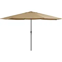 vidaXL Trädgårdsparasoll med metallstång 390 cm taupe