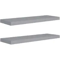vidaXL Svävande vägghyllor 2 st grå 80x23,5x3,8 cm MDF