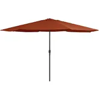 vidaXL Trädgårdsparasoll med metallstång 390 cm terrakotta