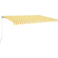 vidaXL Markis manuellt infällbar 500x300 cm gul och vit