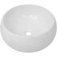 vidaXL Tvättställ rund keramik vit 40x15 cm