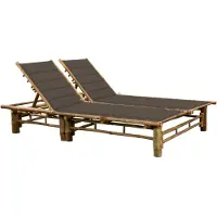 vidaXL Solsäng med dynor 2 personer bambu