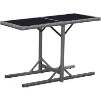 vidaXL Trädgårdsbord svart 110x53x72 cm glas och konstrotting